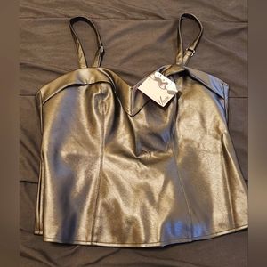 Vegan leather top